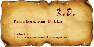 Kesztenbaum Ditta névjegykártya